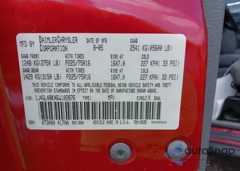 2006 Jeep Liberty Sport from USA, damaged, VIN 1J4GL48KX6W102876